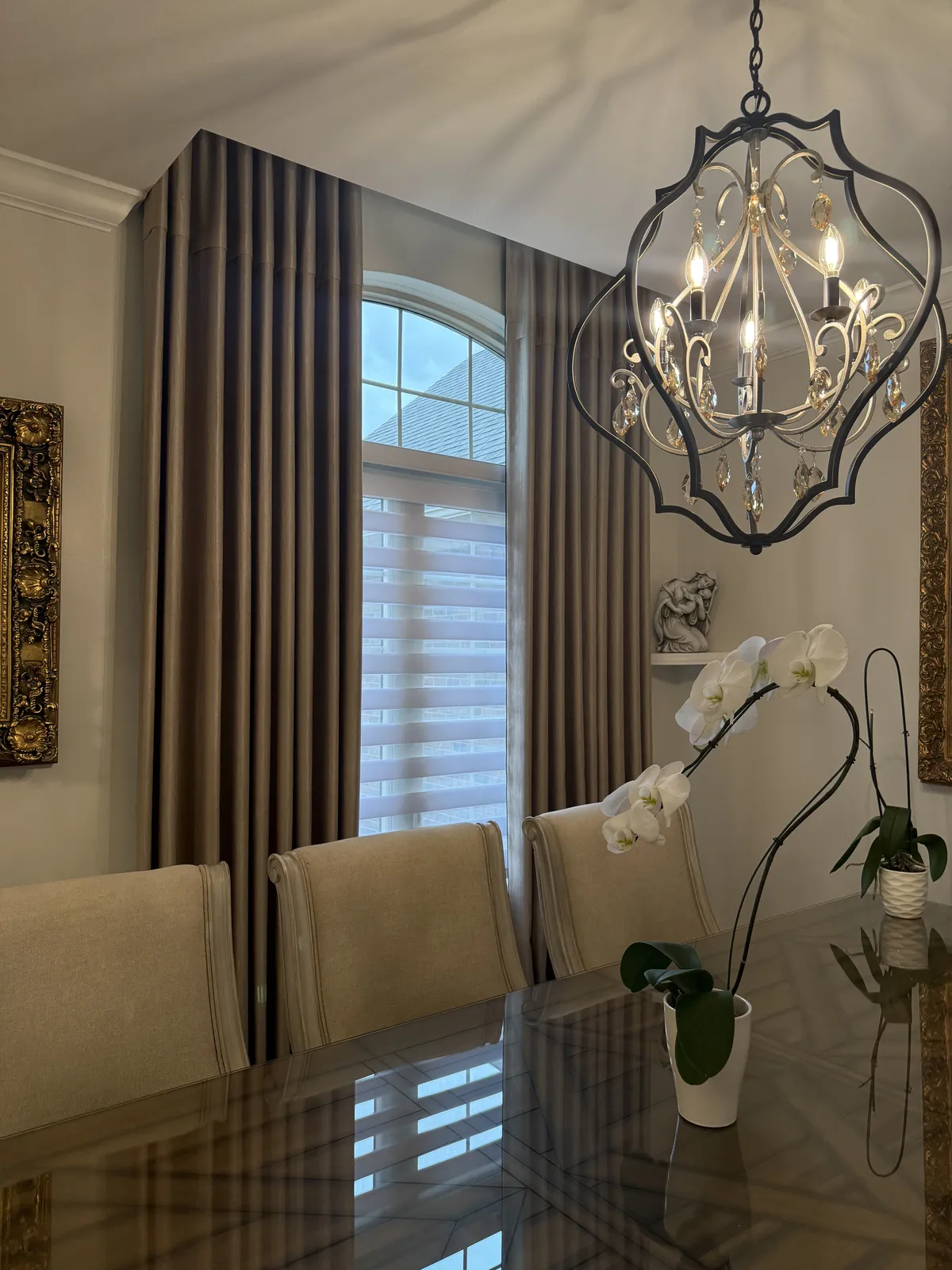 Curtains & Drapery installed, Dining Room