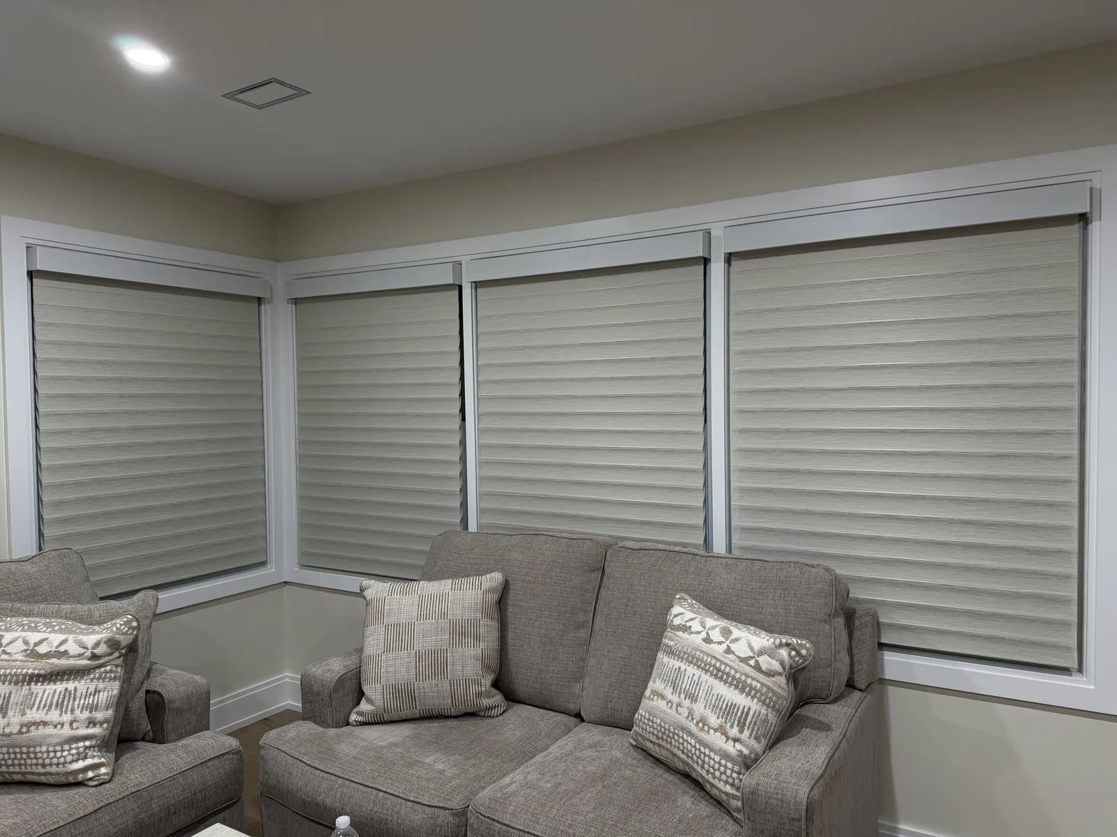 Roman Shades installed, Living Room
