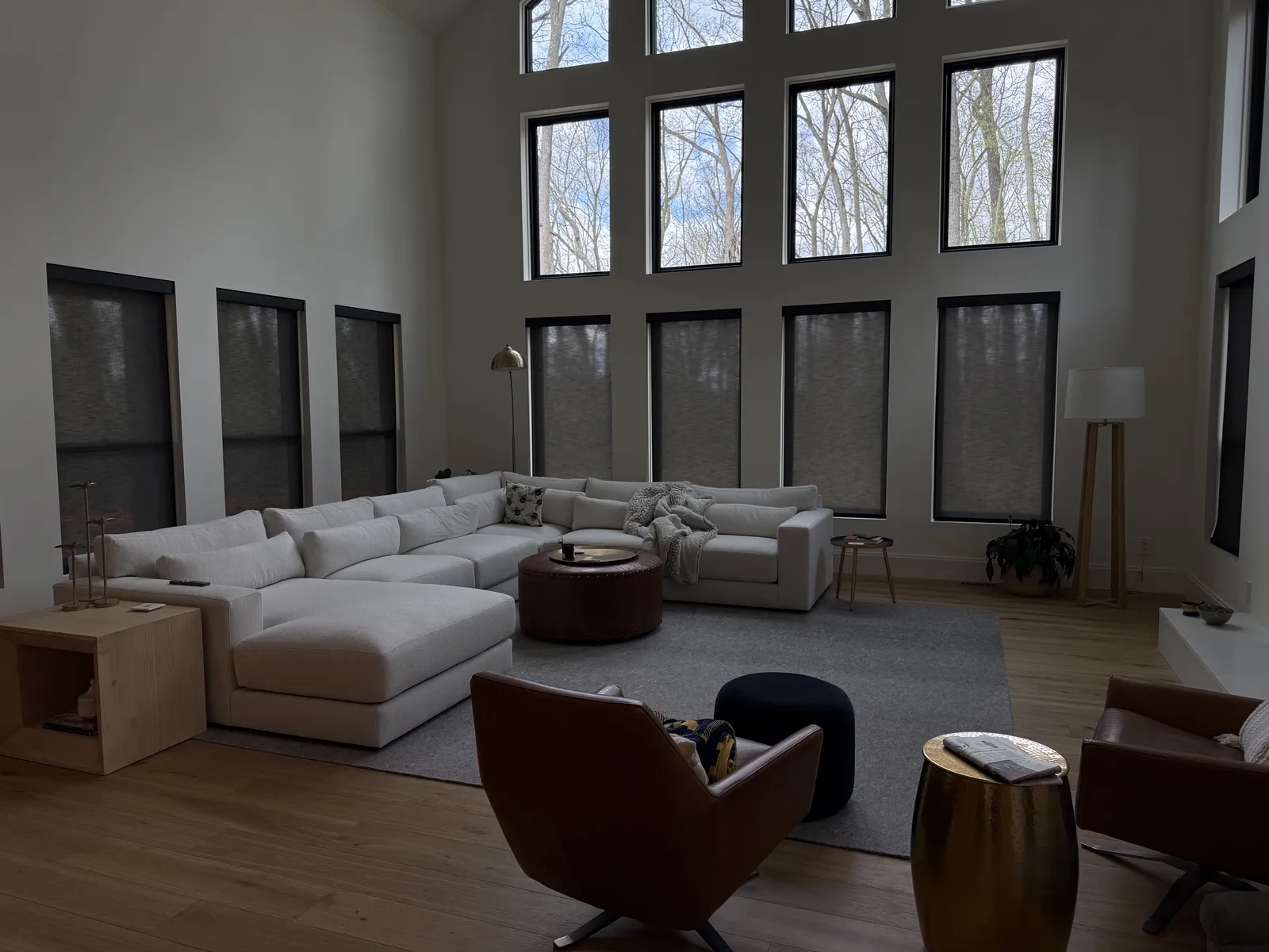 Roller Shades installed, Living Room