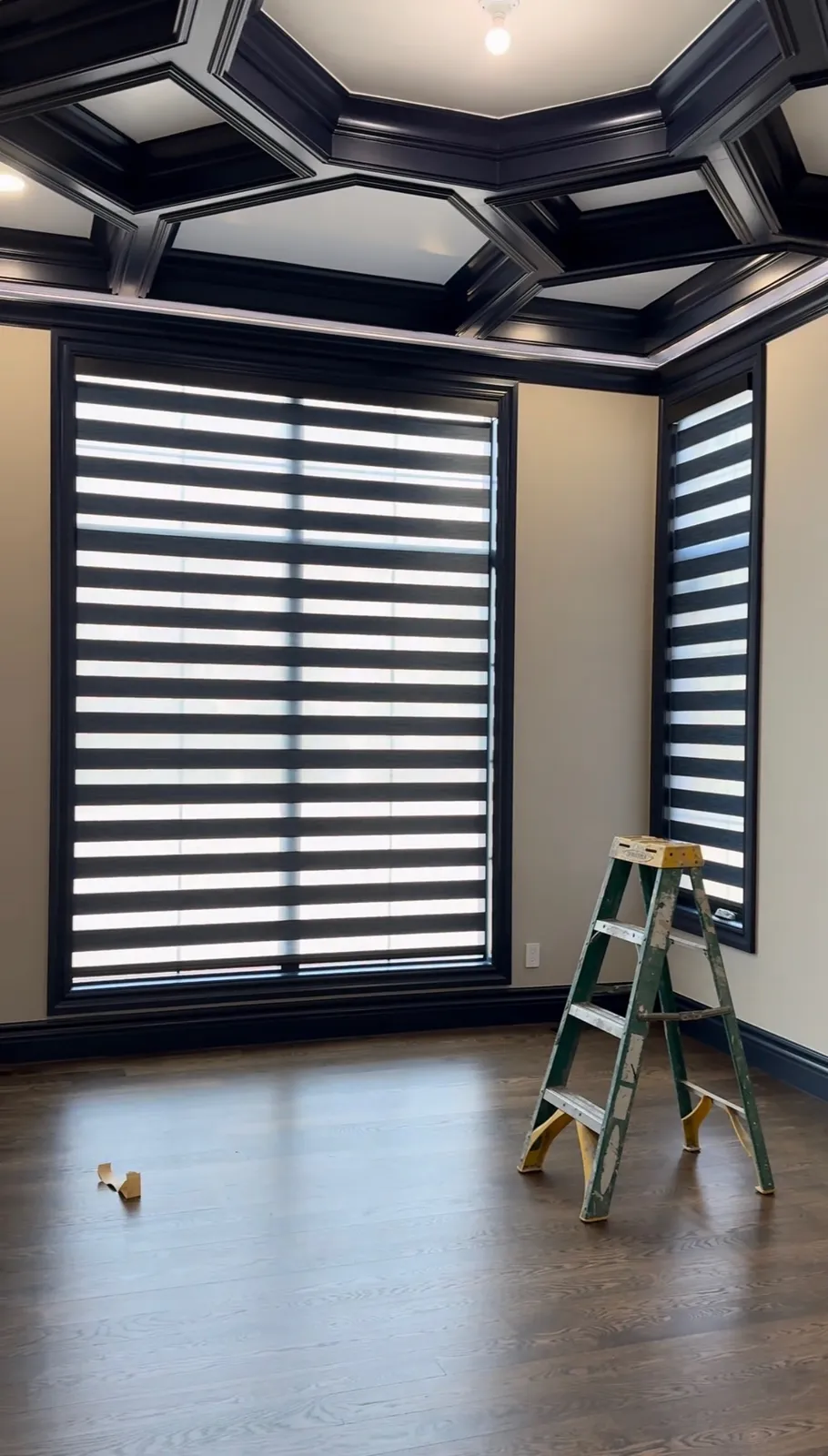 Zebra Shades installed, Living Room, Home Office