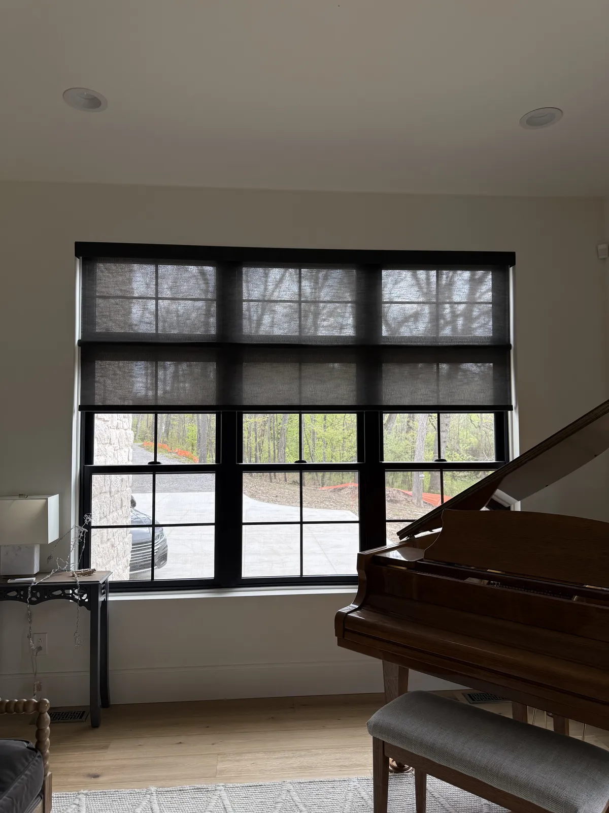 Roller Shades installed, Living Room