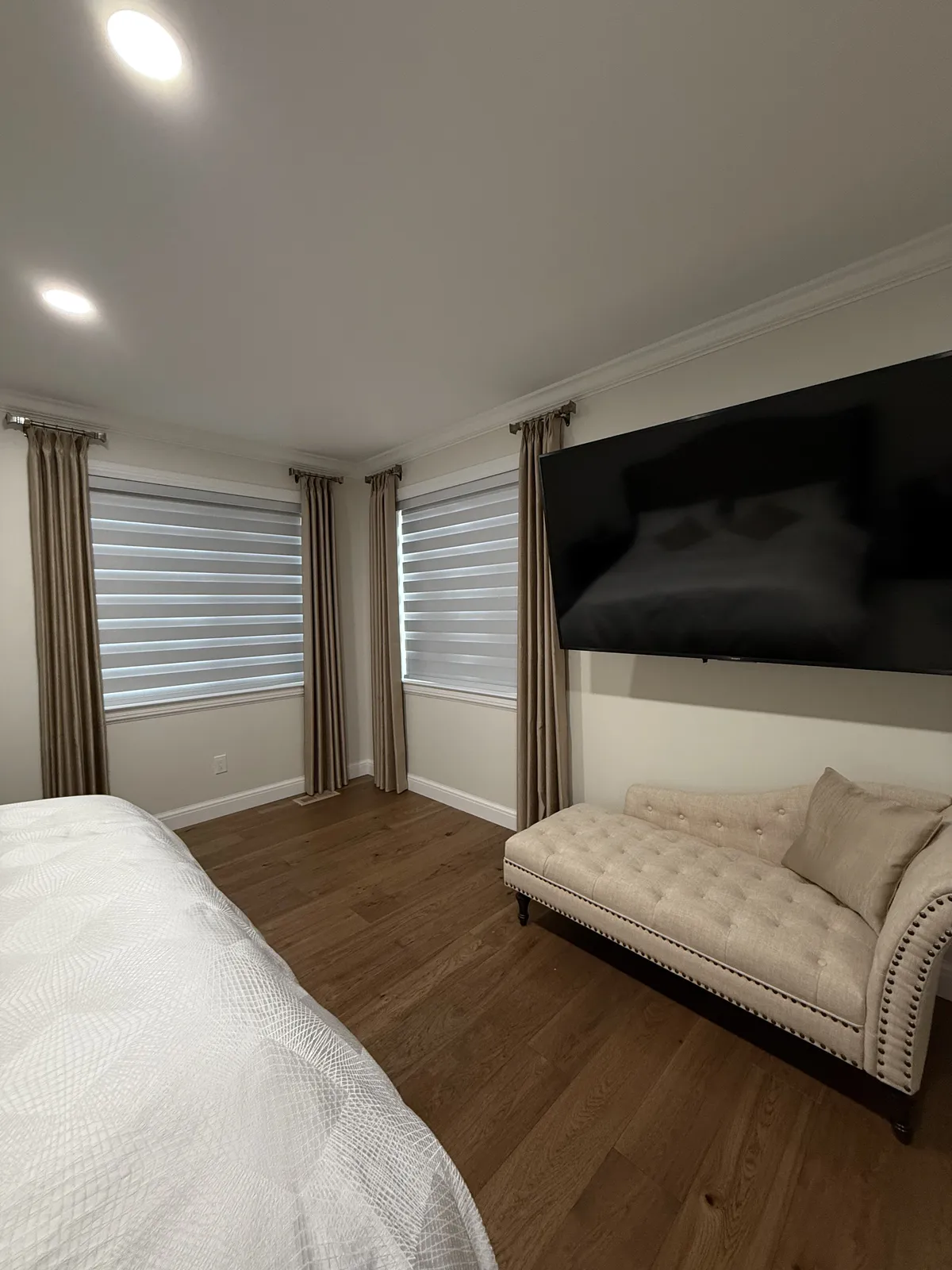 Zebra Shades installed, Bedroom