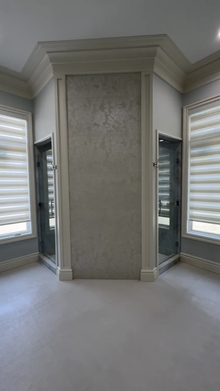 Zebra Shades installed, Bathroom